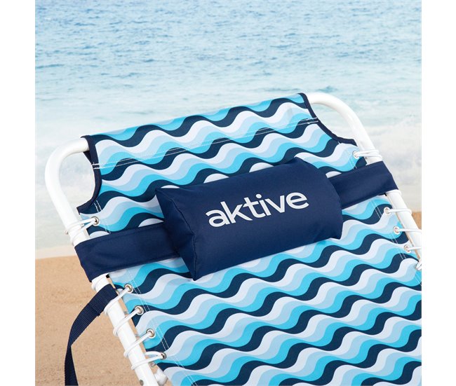 Aktive Tumbona plegable de playa reclinable en 4 posiciones Azul