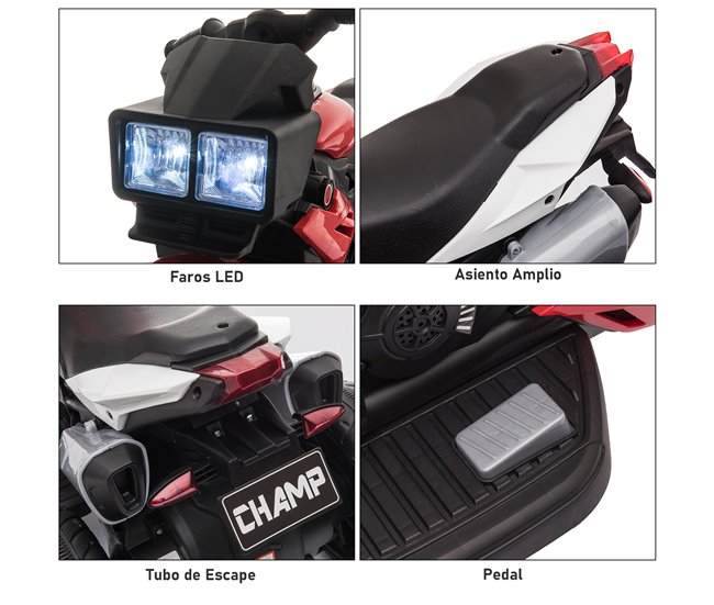 Moto Eléctrica Infantil PP, Metal HOMCOM Azul