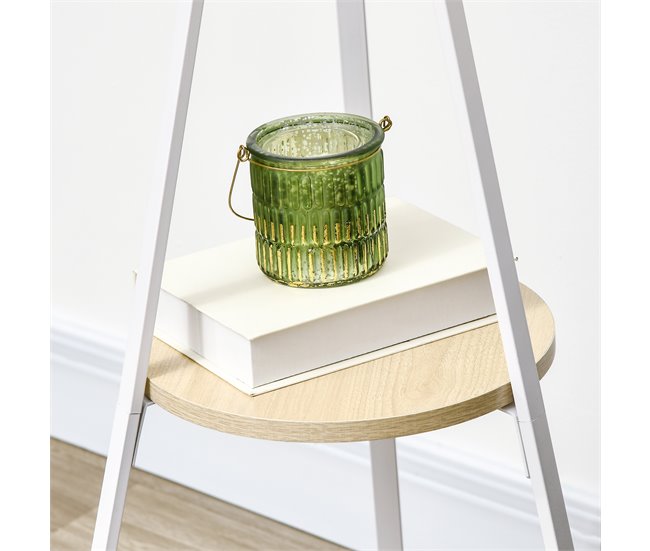 Perchero de Pie Metálico Metal, MDF HOMCOM Blanco
