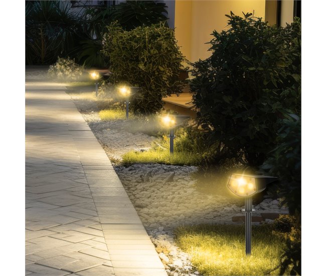 Aktive Foco solar LED 5-10 lúmenes diseño 2 en 1 Negro