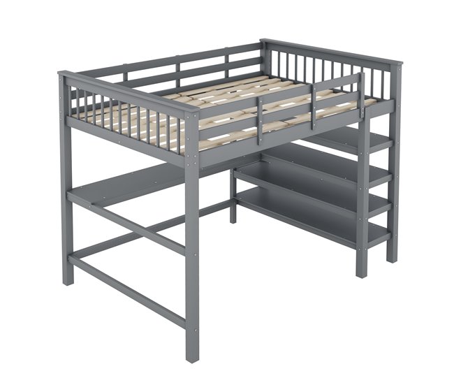 Cama alta para niños 149x207 Gris