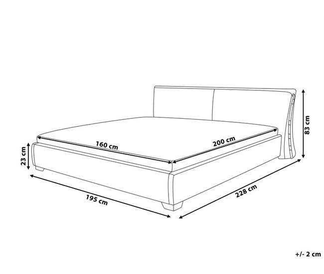 Beliani Cama con somier Poliéster PARIS 195x228 Dorado