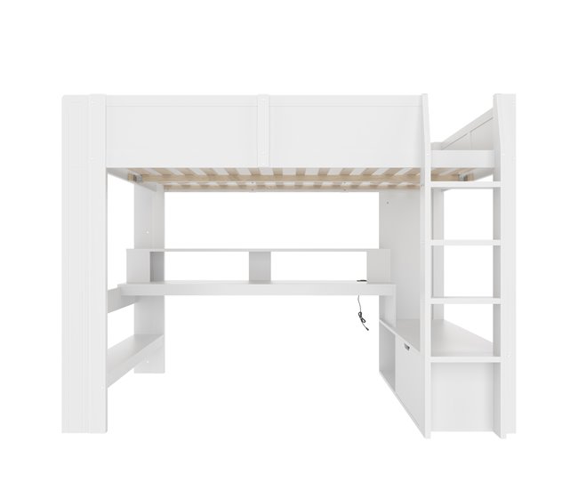 Cama alta para niños 153x218 Blanco