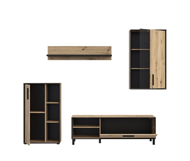 Mueble compacto de TV PORTOPINO 236 cm , roble Madera