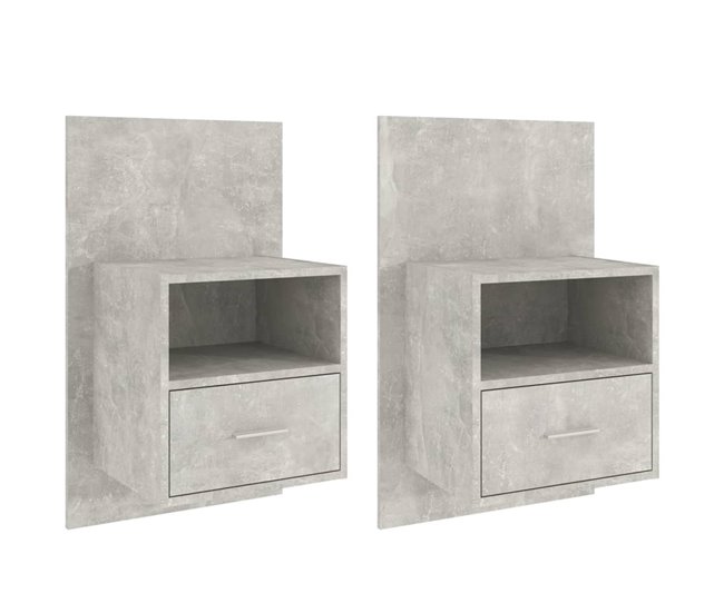 2 Mesitas de noche de pared 48 Gris Claro