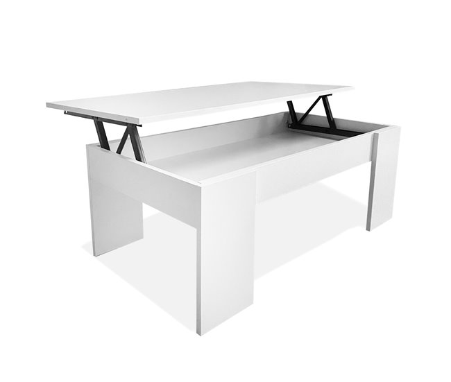 Mesa de Centro Elevable Nyana Home Diseño Moderno 90x50 Blanco