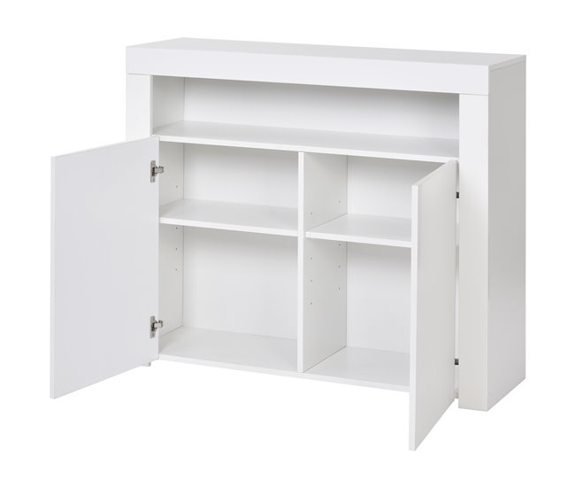Aparador de panel de partículas con 2 puertas Blanco