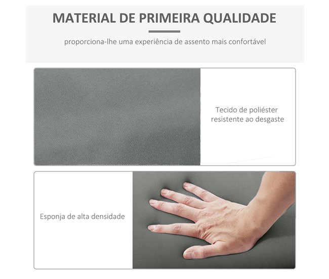 Cojines para Tumbona Poliéster Outsunny Gris