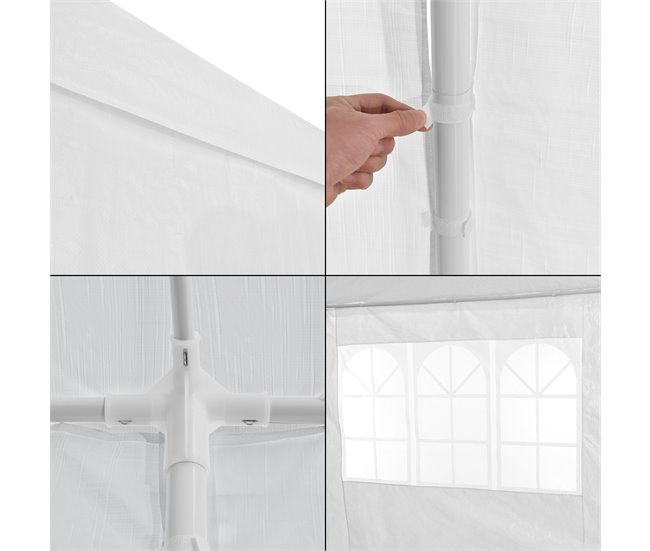 Carpa Pabellón para jardín Wedau metal 400x300 Azul