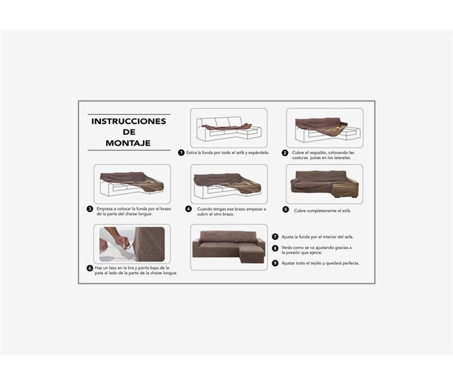 Funda chaise longue OLIMPO derecha Marron
