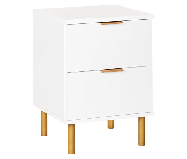 Beliani Mesita de noche WALPOLE 41 Blanco