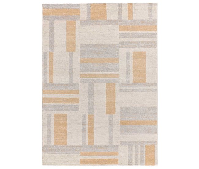 Alfombra de diseño geométrico CRAFT - ATTICGO 80x150 Beige