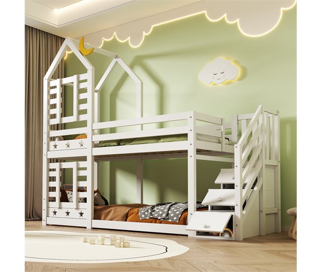 Cama litera 96x257 Blanco