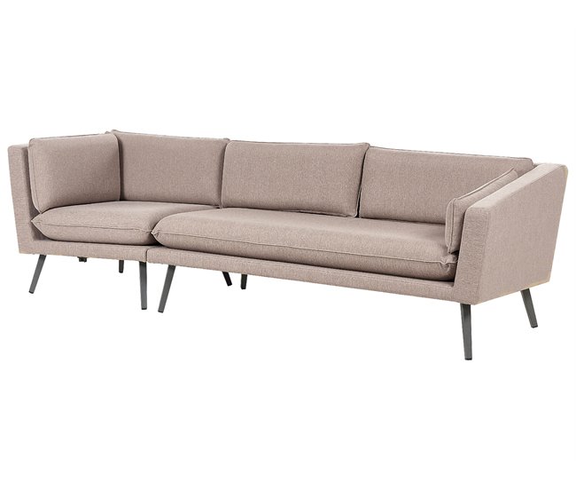 Beliani Sofá de jardín Poliéster LORETELLO Beige