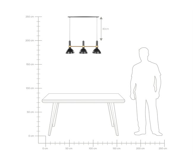 Beliani Lámpara colgante BELES Negro