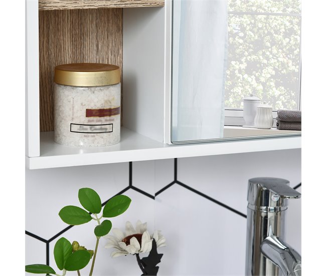Armario Espejo MDF, Tablero de partículas HOMCOM, hogar - baño 60 Multicolor