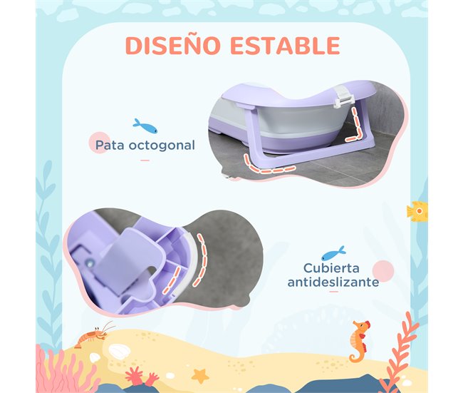 Bañera para Bebé PP, TPE ZONEKIZ Morado