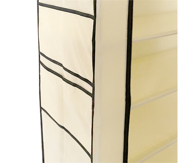 Armario Zapatero Tela con Puerta Cremallera Nyana Home  27 pares 88 Beige