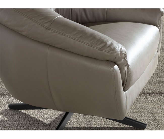 ANGEL CERDA Sillón giratorio piel gris Gris