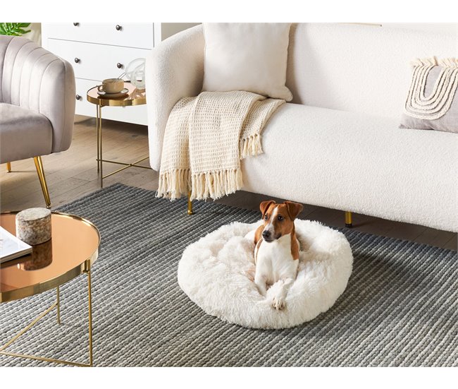 Beliani Cama para mascotas KULU Blanco/ Beige