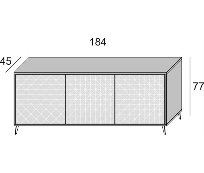 Aparador efecto madera 184 Blanco/ Gris
