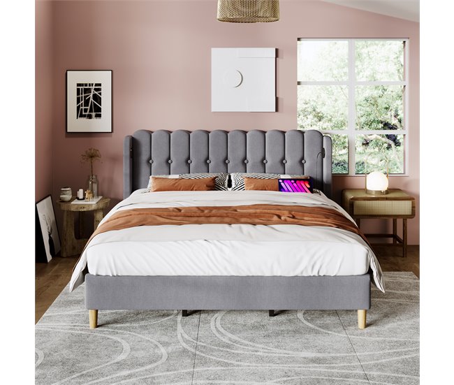 Camas de matrimonio 153x208 Gris