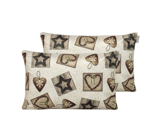 FUNDA DE COJIN DE TERCIOPELO DE NAVIDAD WARM Beige