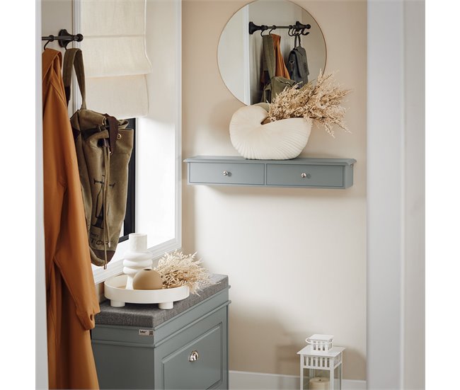 Estante de Pared con 2 Cajones SoBuy FRG43-HG 64 Gris