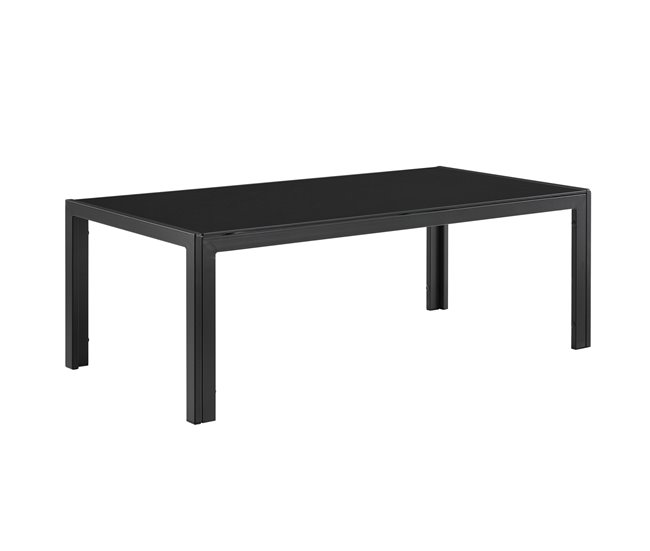 [casa.pro] set de muebles de jardín 2 x sillas sofá mesa Negro