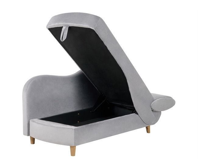Beliani Chaise longue Terciopelo MERI Gris Claro