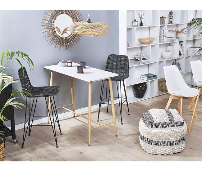 Beliani Mesa de bar CHAVES 50x110 Blanco