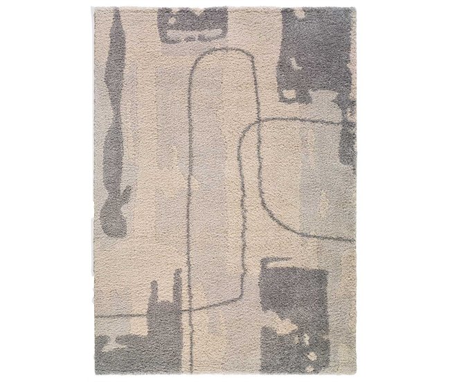 Alfombra shaggy abstracta HELIA - ATTICGO 80x150 Plateado