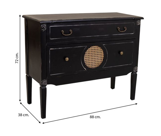 Cómoda de madera Negro