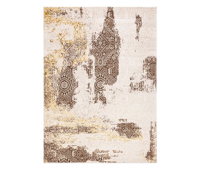 Alfombra MEFE moderna 8731 Rosetón vintage Structural 140x190 Beige