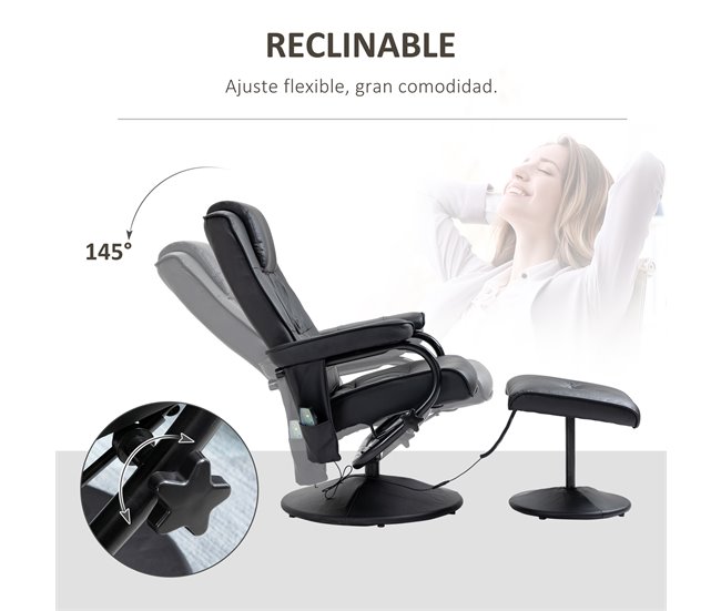 Sillón de Masaje Eléctrico PU y Acero HOMCOM Crudo