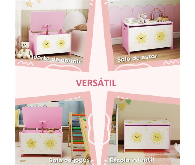 Caja Almacenaje Infantil MDF AIYAPLAY 60 Rosa