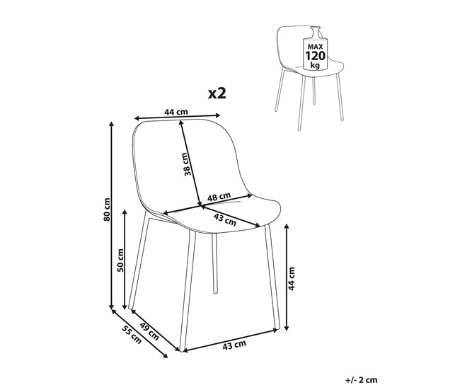 Beliani Silla de comedor BELOIT Beige