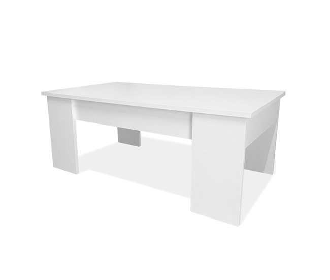 Mesa de Centro Elevable Nyana Home Diseño Moderno 90x50 Blanco