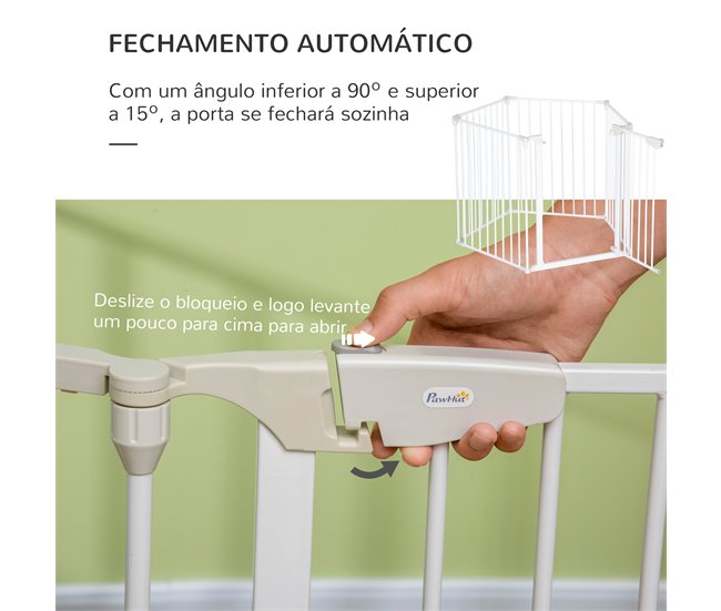 Barrera de Seguridad Metal, Plástico PawHut Blanco