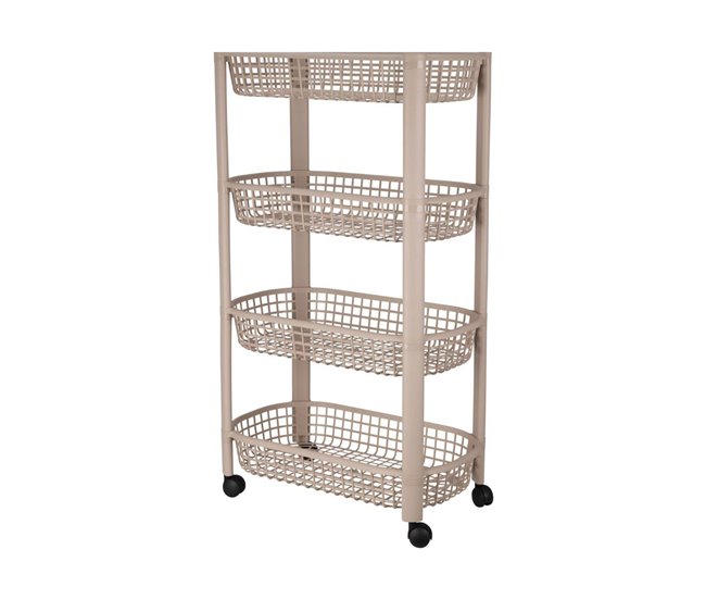 Well Home Carro de cocina con 4 ruedas Beige