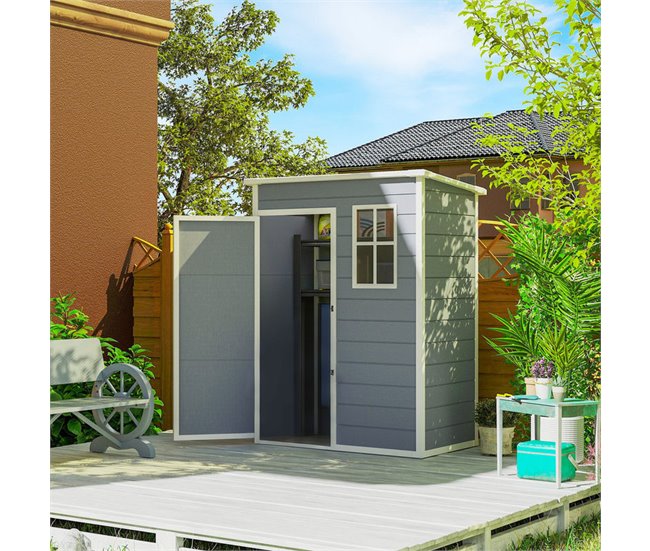 Caseta de Jardín PP, Aleación de Aluminio Outsunny Gris