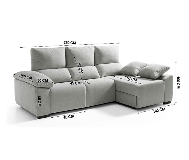 Chaise longue relax ALON Gris