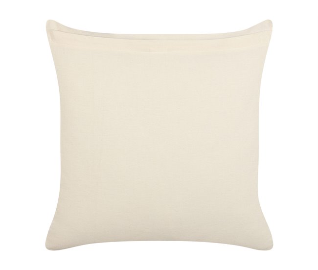 Beliani Cojín decorativo MYRICA Blanco/ Beige