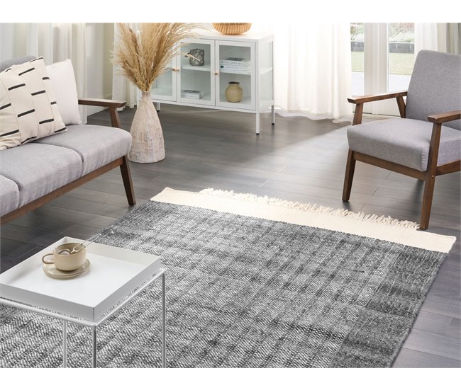 Beliani De pelo corto ATLANTI 160x230 Blanco/ Beige