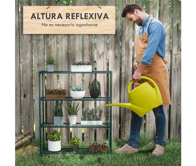 Estantería para Plantas Acero Outsunny Verde