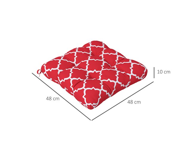 Cojines para Sillas Tela de Hilo Teñido Outsunny Rojo
