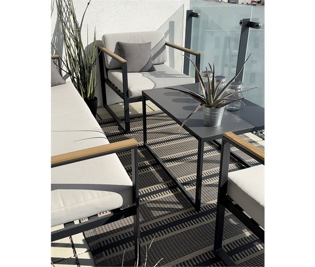 Beliani Alfombra de exterior MANSA 160x230 Negro
