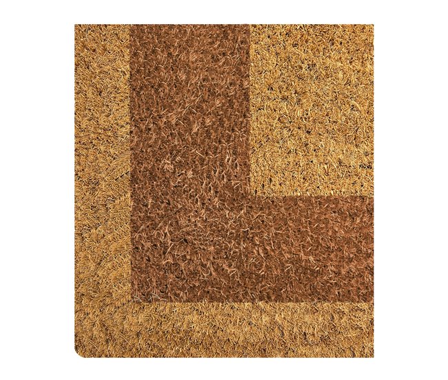 Acomoda Textil - Felpudo de Coco Natural Ecológico con Cenefa. 40x70 Marron