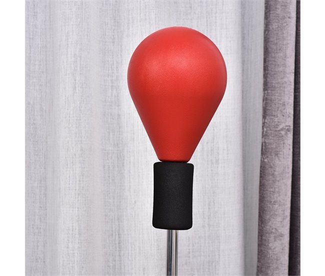 Saco de Boxeo de Pie Acero, PU, PE HOMCOM Rojo