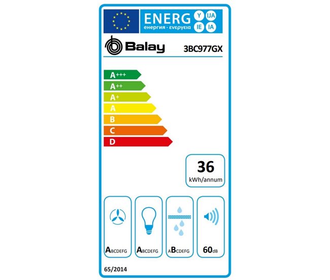 Campana decorativa de pared T invertida BALAY 3BC977GX Inox